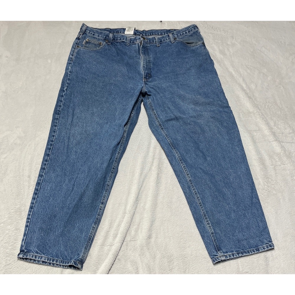 Carhartt B17 DST Relaxed Fit Jeans Mens 48x30 Blue Denim Tapered Leg